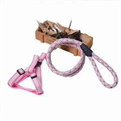 KUTKUT Adjustable No Choke No Pull |Comfortable Harness with Heavy Duty Braided Leash Set for Puppy and Kittens - kutkutstyle