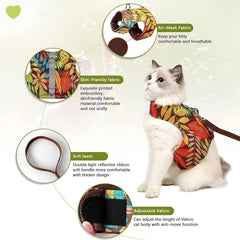 KUTKUT Cat Escape Proof Harness and Leash for Walking Air Mesh Fabric Outdoor Walking Vest with Reflective Strips for Cute Kittens and Small Puppies - kutkutstyle