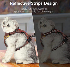 KUTKUT Cat & Small Dog Harness & Leash Set for Walking Escape Proof,2Set Adjustable Vest Harness for Kitten & Puppy with Reflective Strap,Easy Control Jacket for Walking Outdoor - kutkutstyle
