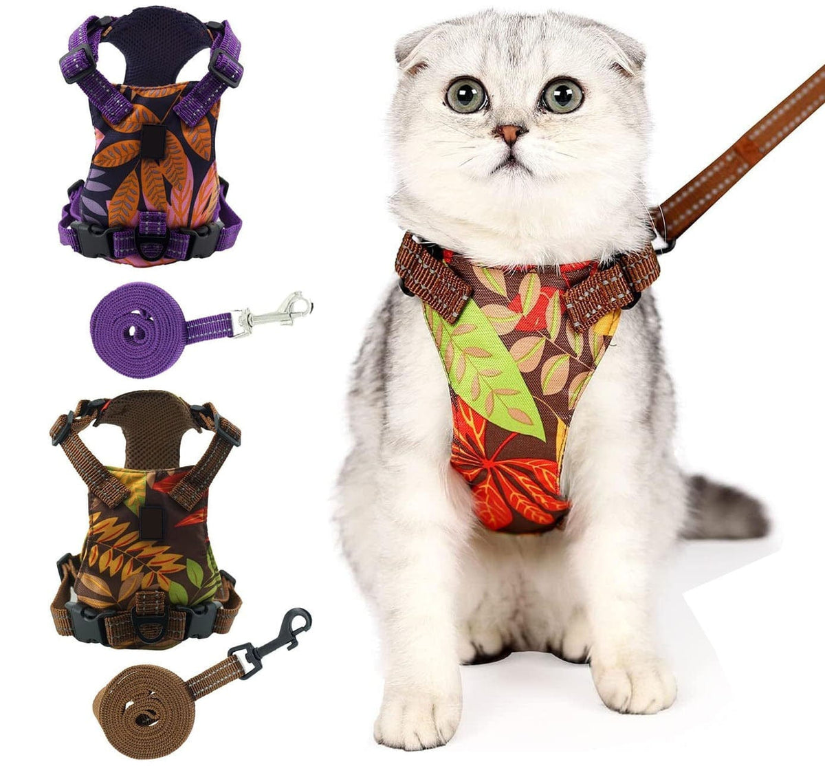 KUTKUT Cat Small Dog Harness Leash Set for Walking Escape