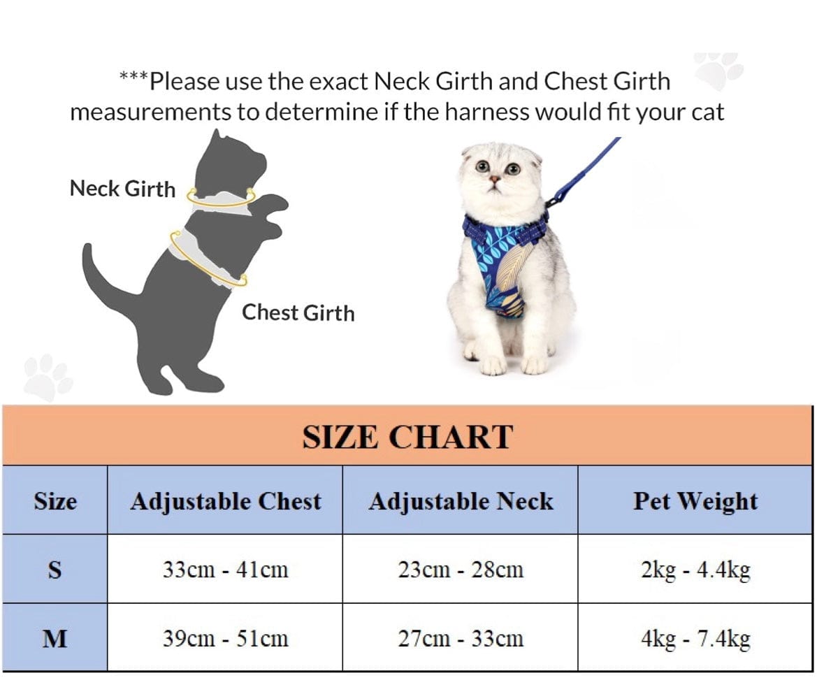 KUTKUT Cat & Small Dog Puppy Harness and Leash Set for Walking Escape Proof, Adjustable Vest Harness for Dog with Reflective Strap, Easy Control Jacket for Walking Outdoor - kutkutstyle