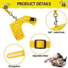 KUTKUT Cat & Small Dog Puppy Harness with Leash and Collar for Walking - Escape Proof - Adjustable Soft Vest Harnesses for Small Dogs and Cats - kutkutstyle