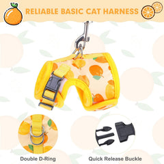 KUTKUT Cat & Small Dog Puppy Harness with Leash and Collar for Walking - Escape Proof - Adjustable Soft Vest Harnesses for Small Dogs and Cats - kutkutstyle