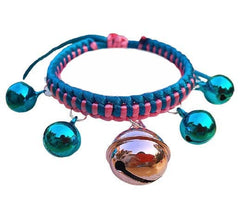 KUTKUT Pet Collar Dog Collar Necklace Hand Woven Cat Collar Bell Pendant Cat Accessories Puppy Pet Supplies with Bells (Size: L, Adjustable Neck: 20cm - 55cm)…-Harness-kutkutstyle