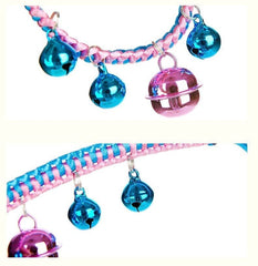 KUTKUT Pet Collar Dog Collar Necklace Hand Woven Cat Collar Bell Pendant Cat Accessories Puppy Pet Supplies with Bells (Size: L, Adjustable Neck: 20cm - 55cm)…-Harness-kutkutstyle
