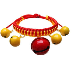KUTKUT Pet Collar Necklace | Hand Woven Dog - Cat Collar Bell Pendant Cat Accessories Puppy Pet Supplies with Bells (SIZE: M, Adjustable Neck: 20cm - 45cm)…-Harness-kutkutstyle