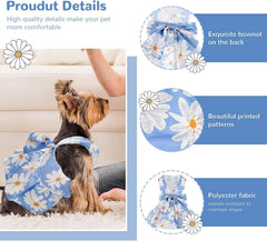 KUTKUT Small Dog Harness Dress and Leash Set Cute Bowknot Puppy Cat Princess Girl Dress Dog Clothes Soft Mesh Straberries Pattern Girl Dog Dress for Shihtzu, Poodle, King Charles - kutkutstyl