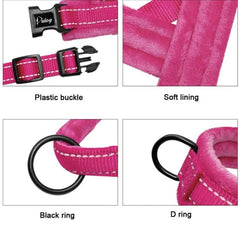 KUTKUT Soft Flannel Padded Dog Vest Harness & Leash|Escape Proof/Quick Fit Reflective Strap Personalized Harness & Leash with Pet Name & Phone Number For Small Dogs - kutkutstyle