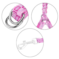 KUTKUT Adjustable Soft Cute Step-in |No-Pull & No-Choke | Small Puppy Girl Boy Dog Harness and Leash Set (Pink, Size: S, Adjustable Chest:31-46 cm) - kutkutstyle