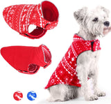 KUTKUT Christmas Dog Winter Coat Pet Sweater, 2-in-1 Dog Fleece Jacket Reflective Pet Warm Vest, Cold Weather Christmas Costume Dog Clothes for Puppies and Small Dogs - kutkutstyle