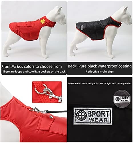 KUTKUT Dog Cold Weather Costs, Reversible Waterproof Warm