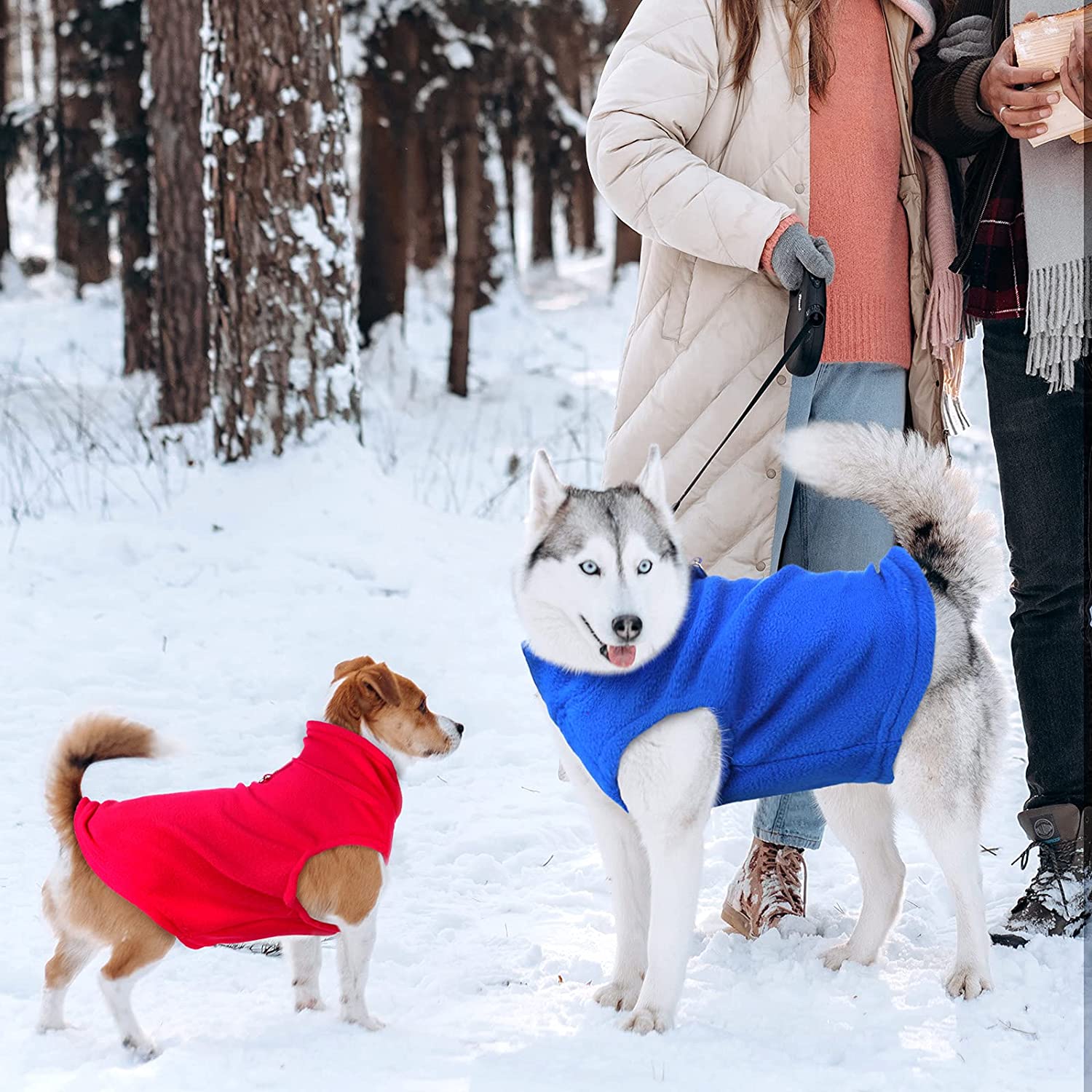 KUTKUT Fleece Vest Dog Sweater - Warm Pullover Fleece Dog Jacket with Leash Attachment - Winter Small Dog Sweater Coat - Cold Weather Dog Clothes for Small Dogs ShishTzu, Lahsa Apso, King Charls etc-Jacket-kutkutstyle