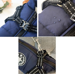 KUTKUT Padded Vest Dog Jacket with Harness Winter Dog Coat Fleece Dog Jacket Waterproof Dog Coat Zipper Dog Jacket Dog Coat with Reflective Harness for Small Dogs-Jacket-kutkutstyle