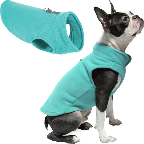 Warm Pullover Fleece Dog Jacket with Leash Attachment Winter