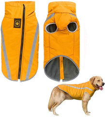 KUTKUT Windproof Warm Dog Winter Jacket| Reflective Cold Weather Coat | Waterproof Polar Fleece Lining Wind Breaker with Leash Hole Pet Warm Clothing For Small, Medium and Large Dogs. - kutku