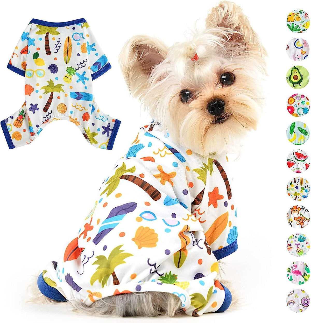KUTKUT Small Dog Bodysuit Pjs Spring Summer Autumn Dog Clothes for Puppies Cat Girl, Boy -Soft Stretchy Clothes Doggie Onesies Cat Pet Jammies For ShihTzu, Maltese - kutkutstyle