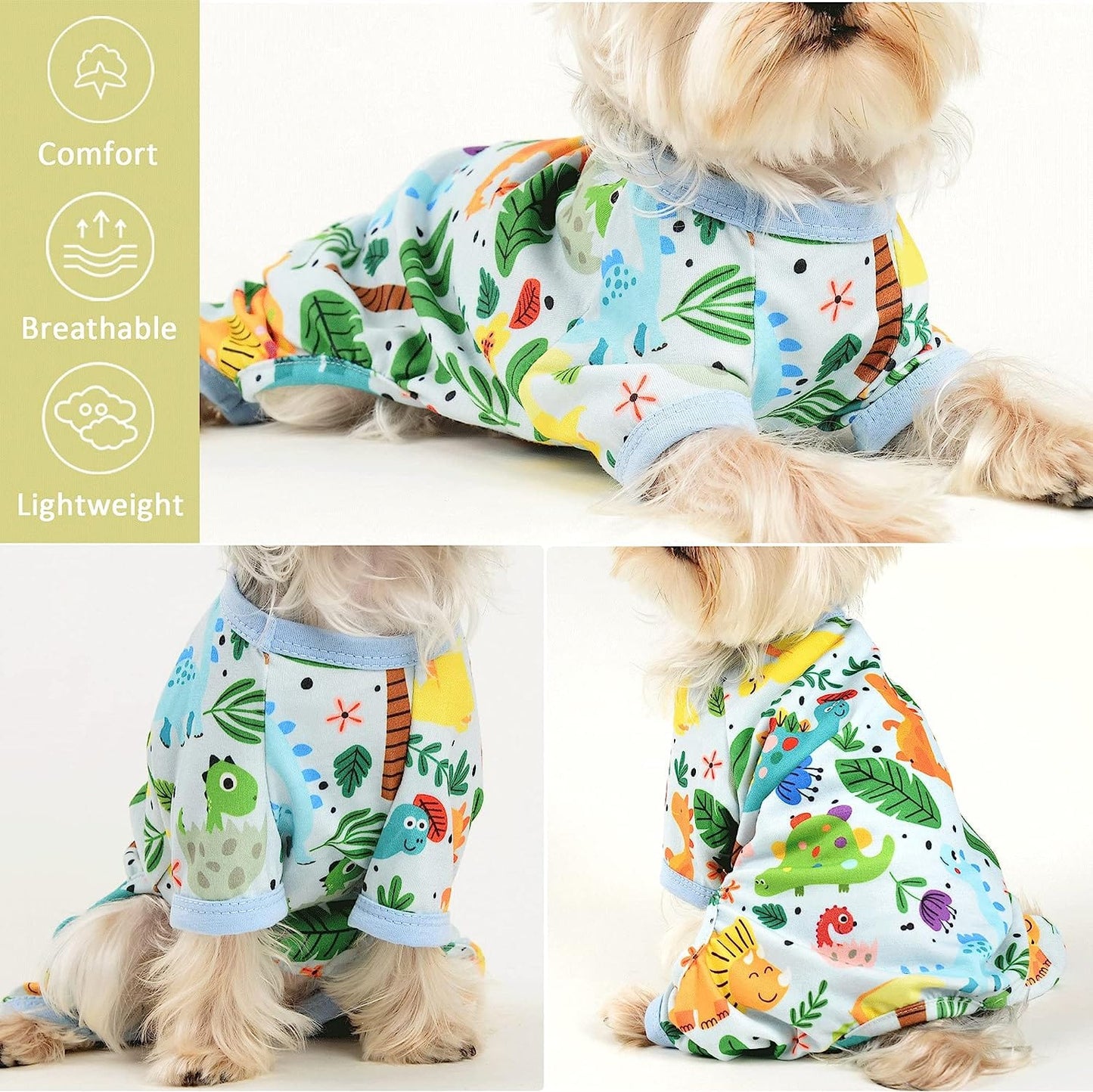 KUTKUT Small Dog Jumpsuit, Dog Pjs Spring Doggie Onesies Summer Pet Jammies Dog Clothes for Kitten Puppies Small Dogs Girl, Cat Apparel Outfit-Jumpsuit-kutkutstyle