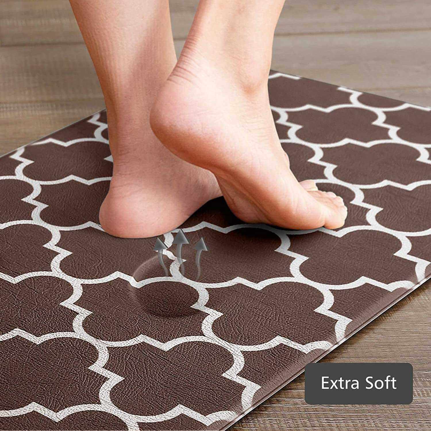 EZYHOME Anti Fatigue Kitchen Mats for Floor 2 Piece Set, Memory Foam Cushioned Rugs, Comfort Standing Desk Mats for Office, Home, Laundry Room, Waterproof & Ergonomic - kutkutstyle