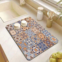EZYHOME Dish Drying Mat for Kitchen Counter, Heat Resistant Drainer Mats with Non-slip Rubber Backed, Hide Stain Kitchen Super Absorbent Draining Mat, Easy to Clean Dish Rack Pad - kutkutstyl