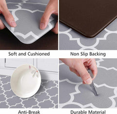 EZYHOME Kitchen Mat and Kitchen Rugs 2 PCS, Anti Fatigue Waterproof Cushioned Mat, Comfort Standing Desk Mat, Kitchen Floor Mat with Non-Skid & Washable for Home, Office, Sink - kutkutstyle