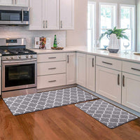 EZYHOME Kitchen Mat and Kitchen Rugs 2 PCS, Anti Fatigue Waterproof Cushioned Mat, Comfort Standing Desk Mat, Kitchen Floor Mat with Non-Skid & Washable for Home, Office, Sink - kutkutstyle