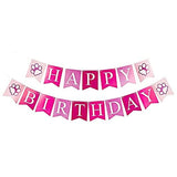 KUTKUT Dog Girl Birthday Bandana Hat Banner Set Cute Bow Tie Scarf Birthday Party Supplies Decorations. - kutkutstyle