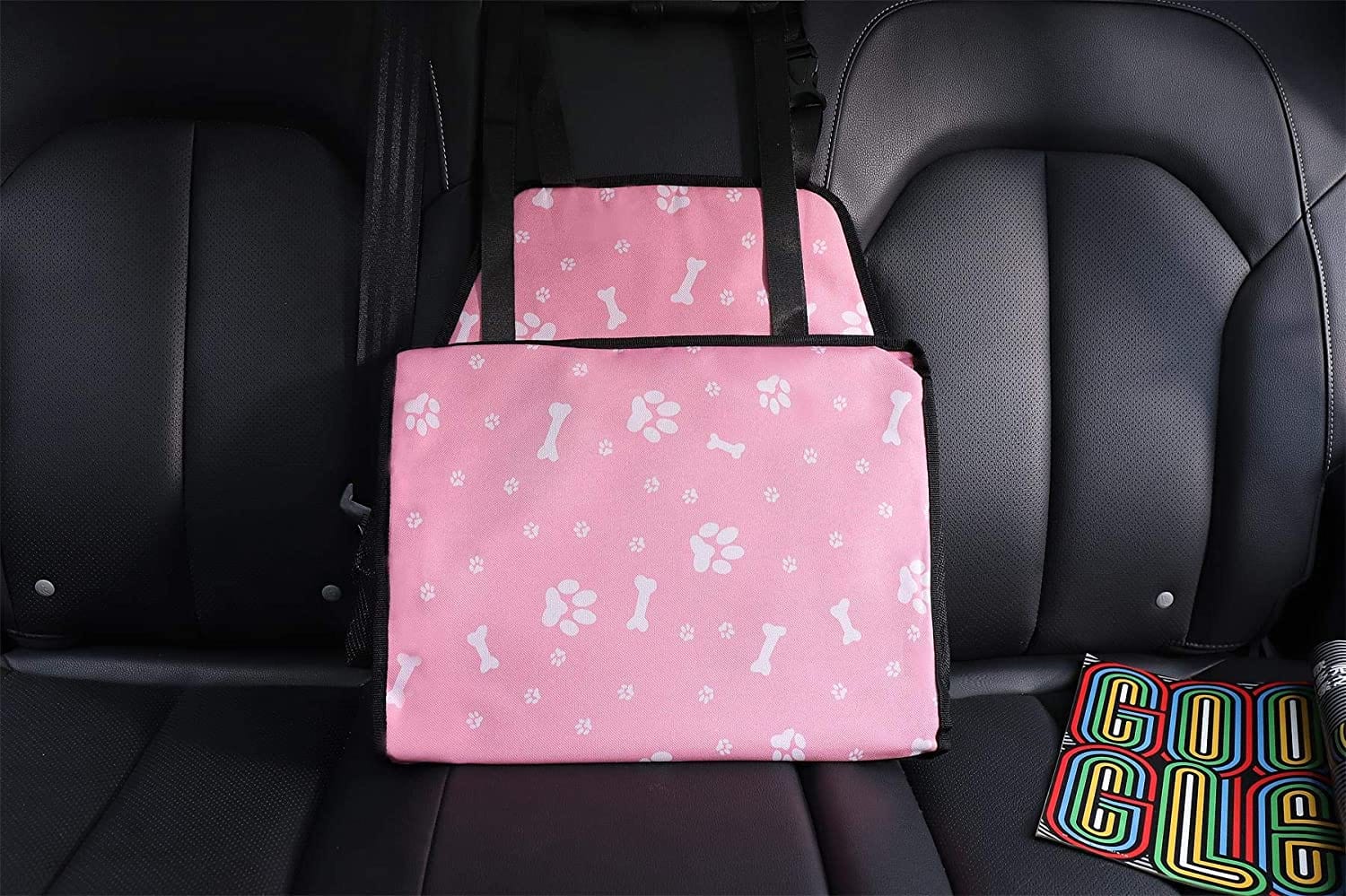 KUTKUT Pet Car Booster Seat Travel Carrier Cage, Oxford Breathable Folding Soft Washable Travel Bags with Seat Belt for Dogs Cats or Other Small Pet (Pink, Size: 40 x 34 x 25cm)-kutkutstyle