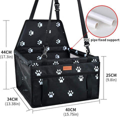 KUTKUT Pet Car Booster Seat Travel Carrier Cage, Oxford Breathable Folding Soft Washable Travel Bags with Seat Belt for Dogs Cats or Other Small Pet (Size: 40 x 34 x 25cm)-kutkutstyle