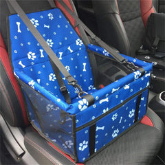 KUTKUT Pet Car Booster Seat Travel Carrier Cage, Oxford Breathable Folding Soft Washable Travel Bags With Seat Belt for Small Breed Dogs , Cats or Other Small Pet weight under 7kg (Blue, SIZE: 40 x 34 x 25cm)-kutkutstyle