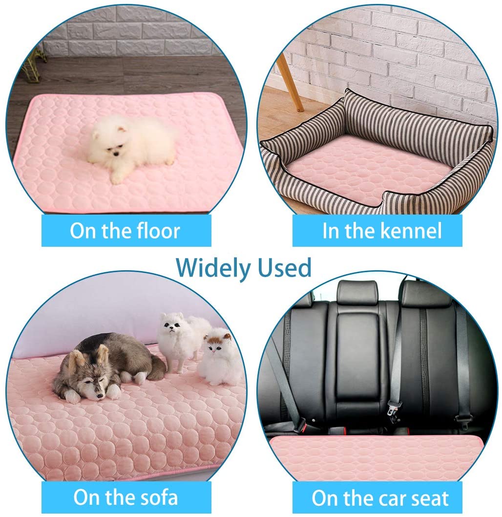 KUTKUT Pet Cooling Mats, Washable, Reusable & Breathable Ice Silk Pet Self Cooling Blanket | Non-Toxic Pet Sleeping Pad Blanket for Pet Bed Kennels Couches Sofa Floors Car Seats-kutkutstyle