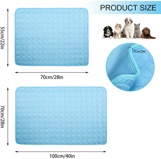 KUTKUT Pet Cooling Mats Washable, Reusable & Breathable Ice Silk Pet Self Cooling Blanket | Non-Toxic Pet Sleeping Pad Blanket for Pet Beds Kennels Couches Sofa Floors Car Seats-kutkutstyle