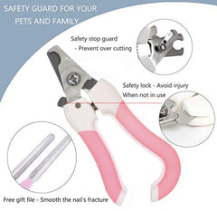 KUTKUT Pets Nail Clippers, Professional Dog and Cat Nail Clippers and Trimmer with Safety Guard Free Nail File, Sturdy Non Slip Handles, Best Safe at Home Grooming-kutkutstyle