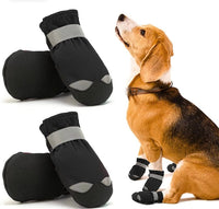 KUTKUT Shoes for Small Dogs | Pack of 4pcs Anti Skid Paw Protector For Hot Summer For Maltese, Yorkie, Shih Tzu etc. | Pet Booties with Reflective Straps & Non-Slip Sole | Soft & Lightweight 