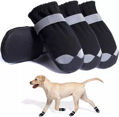 KUTKUT Shoes for Small Dogs | Pack of 4pcs Anti Skid Paw Protector For Hot Summer For Maltese, Yorkie, Shih Tzu etc. | Pet Booties with Reflective Straps & Non-Slip Sole | Soft & Lightweight 