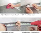 EZYHOME Kitchen & Bath Caulk Tape Caulk Strip, 38mm x 3.2m Self Adhesive PVC Waterproof Caulking Sealing Tape, Decorative Sealant Trim for Kitchen Sink Toilet Bathroom Shower and Bathtub - ku