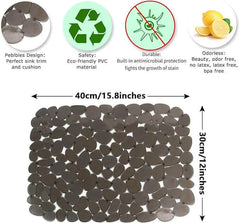 EZYHOME Kitchen Sink Mats, Adjustable PVC Sink Protector Mats for Stainless Steel Sink or Porcelain Sink, Dish Drying Mat for Bathroom Kitchen Sink Countertop, 15.8 x 12 inch - kutkutstyle
