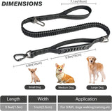 KUTKUT Heavy Duty Dog Leash, 6FT Leash Adjustable Strong Lead, Two Padded Handle and Car Seat Belt Buckle, Highly Reflective with Safty Lock Bungee Dog Leash for Small, Medium Large Dogs - ku