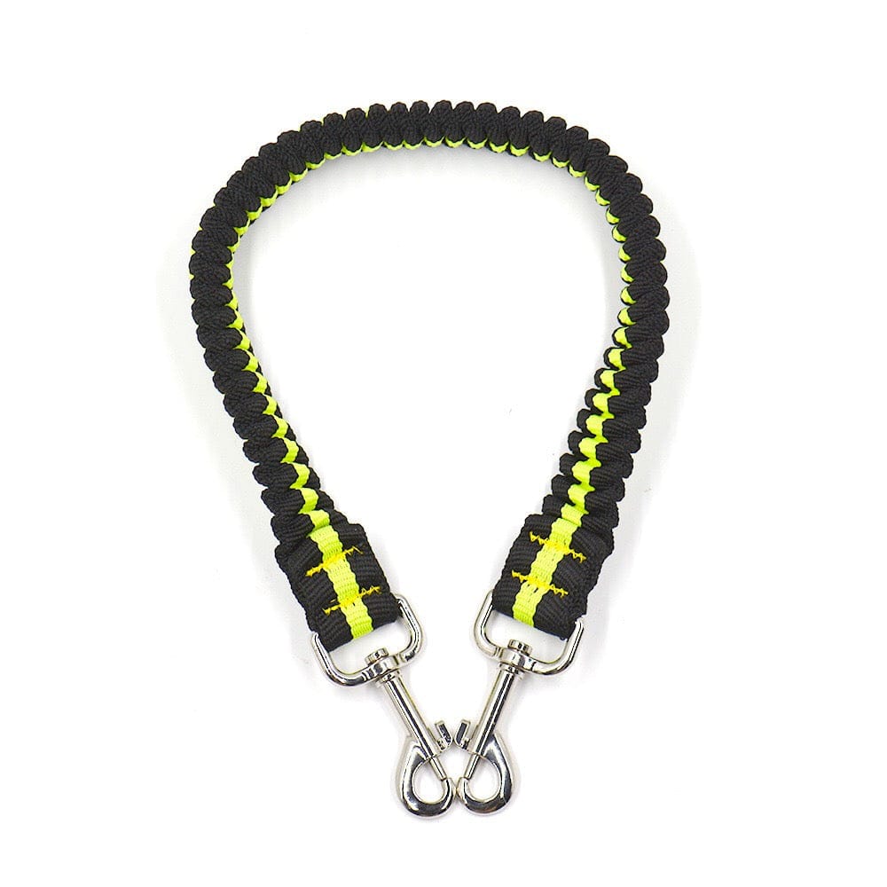 KUTKUT Double Dog Lead Coupler Splitter Adjustable - 360° Swivel No Tangle Dual Dog Walking Training Leash Reflective Bungee Lead Walk 2 Dogs with Ease Hands-Free Dog Leash (Green) - kutkuts