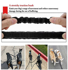 KUTKUT 2022 Adjustable Retractable Two Way Double Coupler 360 Swivel Tangle Free Super Strong Zero Shok Pet Dog Bungee Leash for Small and Medium Dogs - kutkutstyle