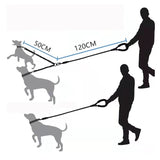 KUTKUT 2022 Style Shock Absorbing 360 Swivel Doubl Nylon Reflective Bungee with Comfortable Soft Handle Dog Leash Rope for Small and Medium Dogs - kutkutstyle