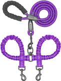 KUTKUT 2022 Style Shock Absorbing 360 Swivel Doubl Nylon Reflective Bungee with Comfortable Soft Handle Dog Leash Rope for Small and Medium Dogs - kutkutstyle