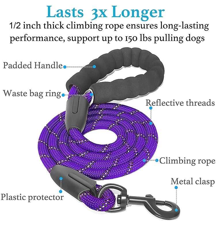 KUTKUT 2022 Style Shock Absorbing 360 Swivel Doubl Nylon Reflective Bungee with Comfortable Soft Handle Dog Leash Rope for Small and Medium Dogs - kutkutstyle