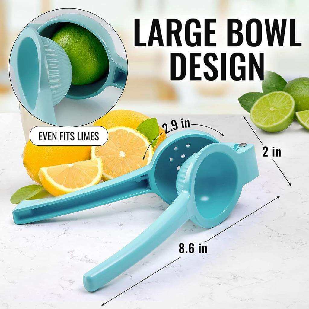 DUHALINE Manual Lemon Juicer – Heavy Clear Glass Citrus Squeezer With Handle & Spout