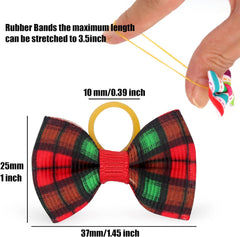 KUTKUT 40Pcs Dog Cat Girl Hair Bows with Rubber Bands, Dog Hair Bowknot for Small Dogs Puppy Pet Grooming Bows Dog Cat Hair Accessories for ShihTzu, Maltese, Bichon, Poodle etc - kutkutstyle
