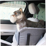 KUTKUT Center Console Dog Car Seat for Small Pets Up to 6kg Cat Armrest Booster Seat Travel Bags for Dogs Cats Portable & Washable Center Console Small Dogs and Cats Car Seat Included Safety 