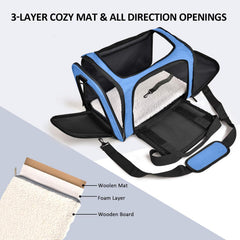 KUTKUT Cat Carriers Small Dog Carrier Pet Carrier Bag for Small Medium Cats Dogs Puppies up to 6Kg, Airline Approved Small Dog Carrier Soft Sided, Collapsible Travel Puppy Carrier - kutkutsty
