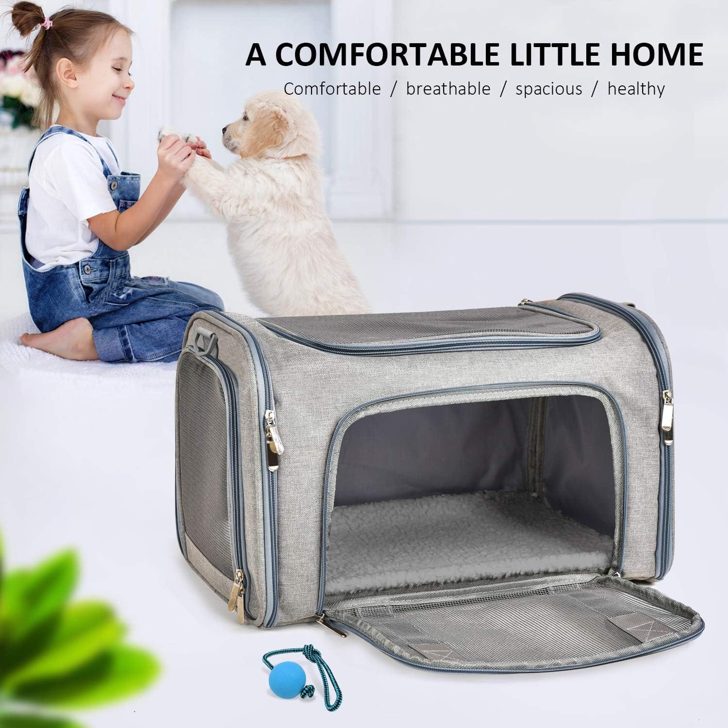 KUTKUT Cat Carriers Small Dog Carrier Pet Carrier Bag for Small Medium Cats Dogs Puppies up to 6Kg Airline Approved Small Dog Carrier Soft Sided