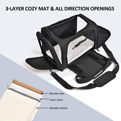 KUTKUT Cat Carriers Small Dog Carrier Pet Carrier Bag for Small Medium Cats Dogs Puppies up to 6Kg, Airline Approved Small Dog Carrier Soft Sided, Collapsible Travel Puppy Carrier - kutkutsty