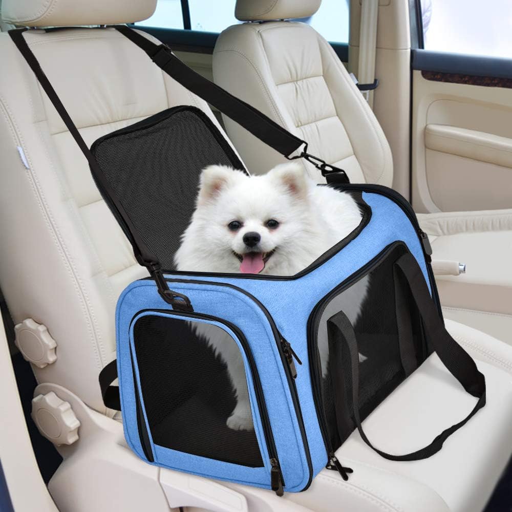 KUTKUT Cat Carriers Small Dog Carrier Pet Carrier Bag for Small Medium Cats Dogs Puppies up to 6Kg, Airline Approved Small Dog Carrier Soft Sided, Collapsible Travel Puppy Carrier - kutkutsty