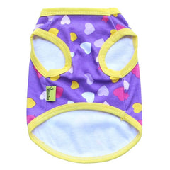 KUTKUT Drooling Heart Print Sweat Shirt for Small Dogs | Cotton Sleeveless Shirt for ShishTzu, Chihuahua, Maltese, Poodle etc (Size: L, Chest Girth 45cm, Back Length 34 cm, Pet Weight: 3.5Kg 